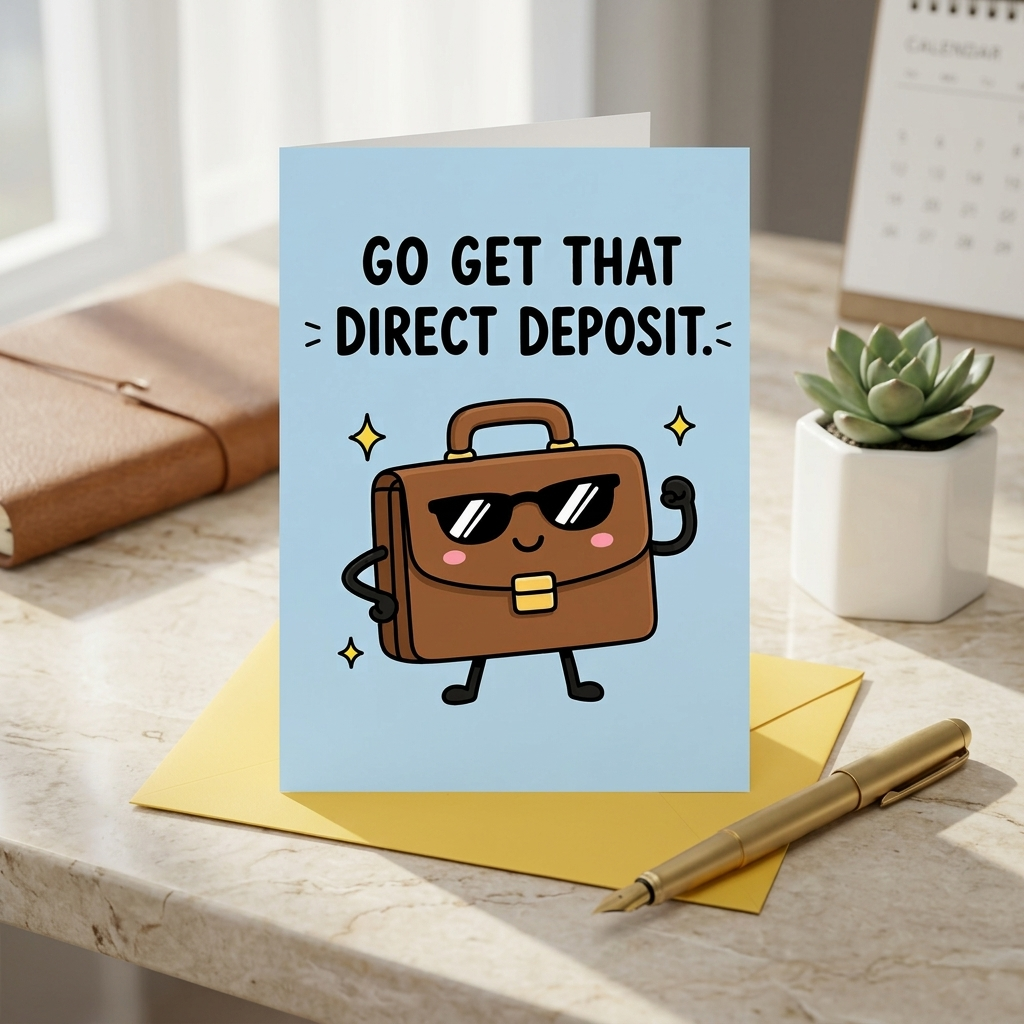 Go Get That Direct Deposit New Job Congratulations Card