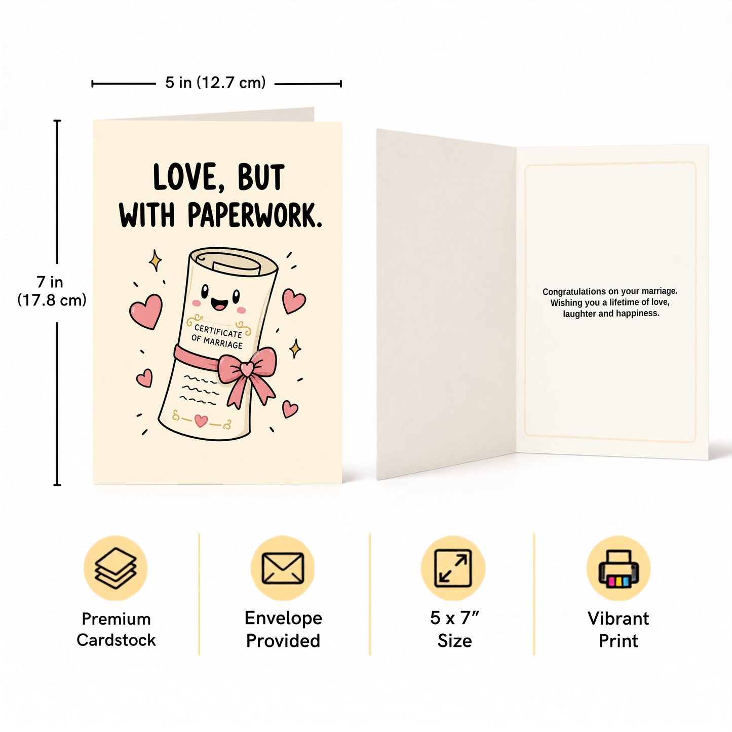 Love But With Paperwork Wedding Congratulations Card