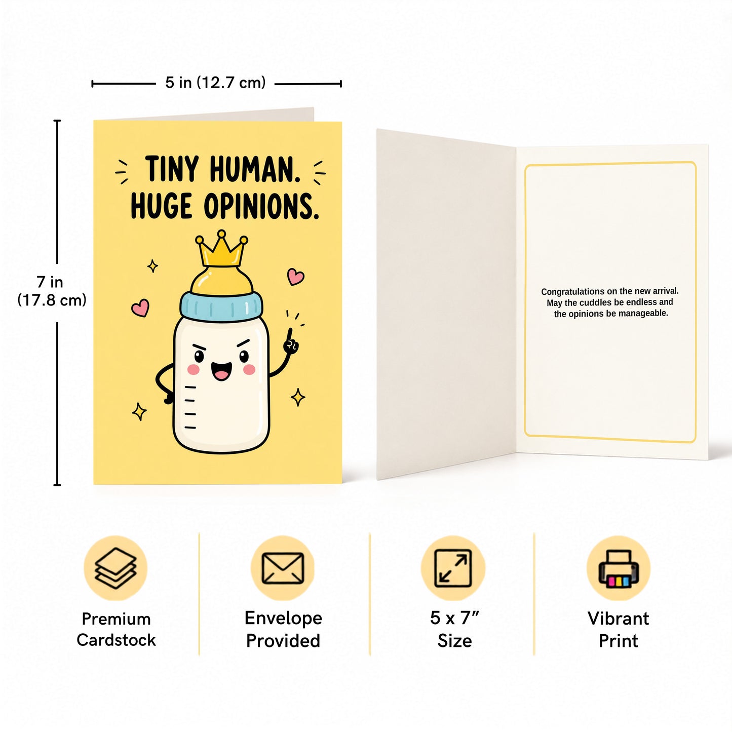 Tiny Human Hugh Opinions New Baby Congratulations Card