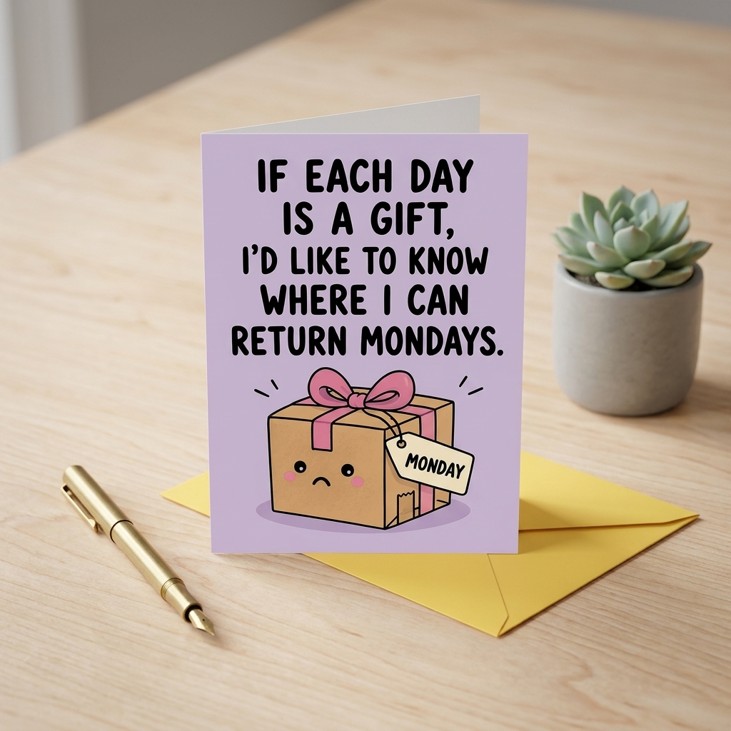 If Each Day is a Gift Mondays Open Greeting Card