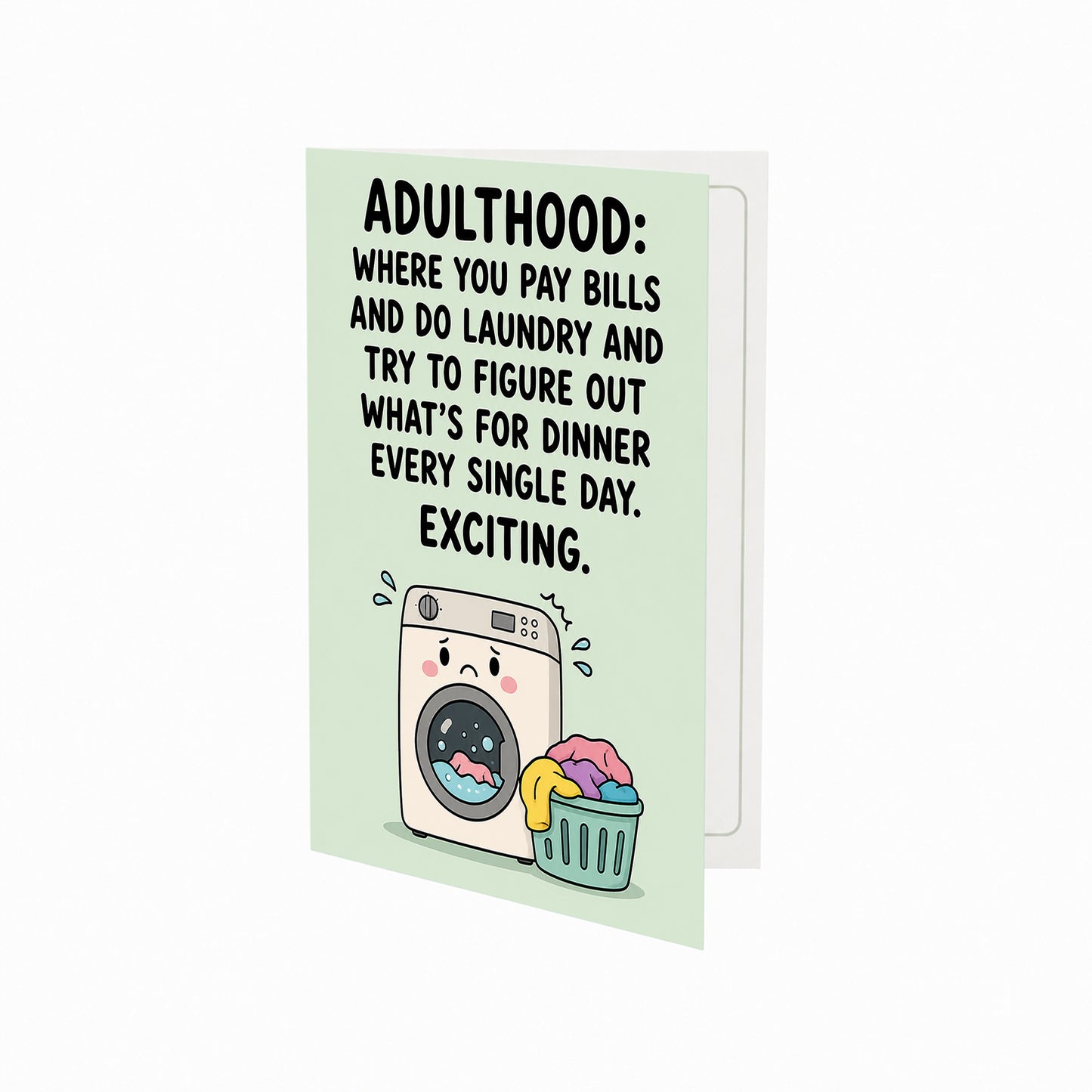 Adulthood Bills Laundry Dinner Birthday Card