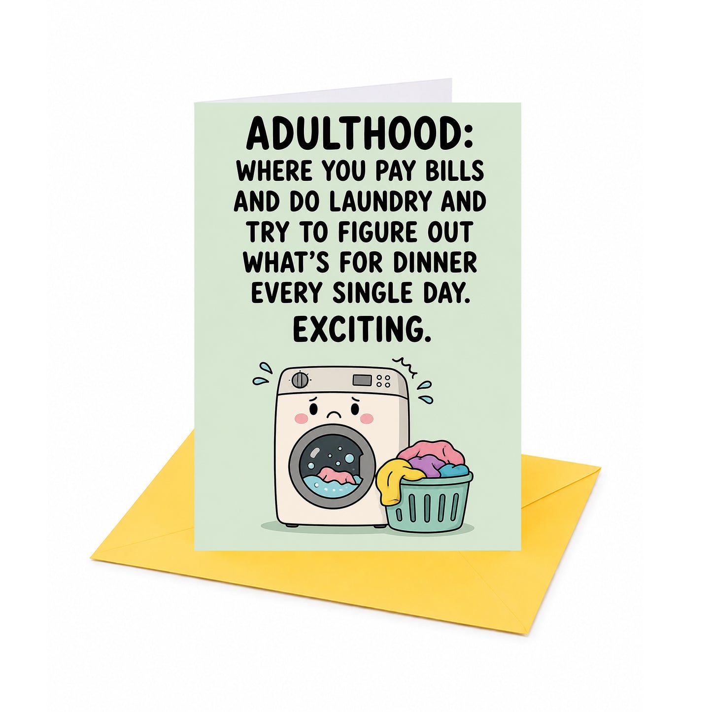 Adulthood Bills Laundry Dinner Birthday Card