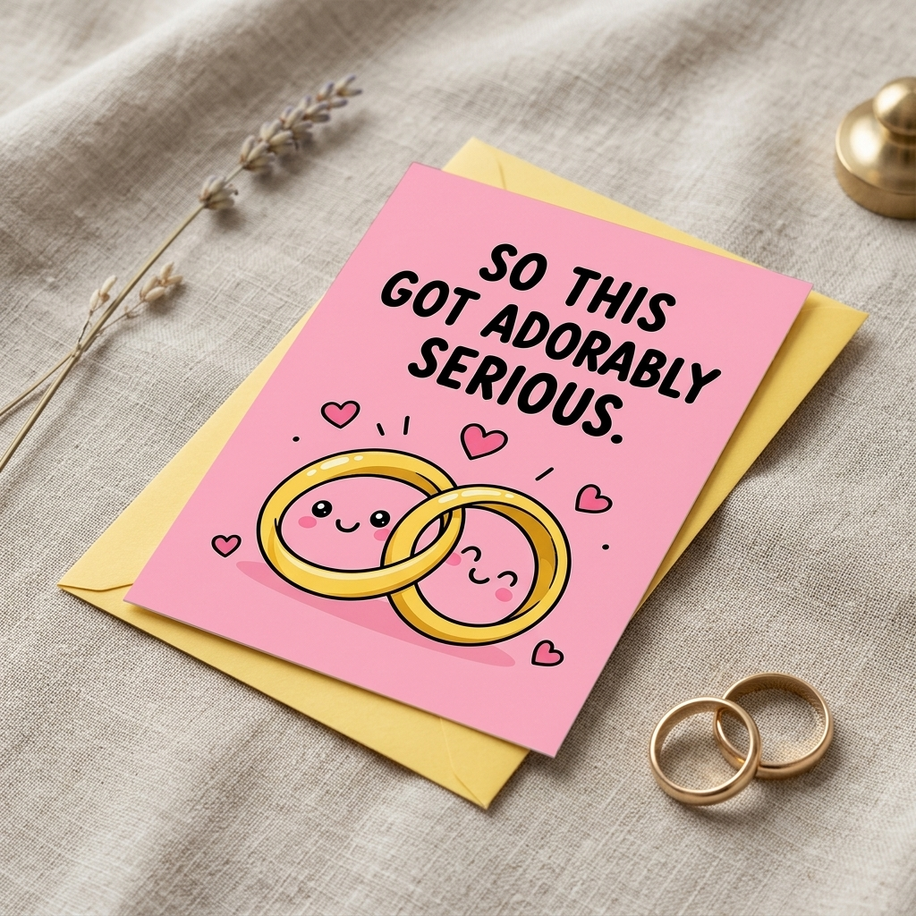 So This Got Adorably Serious Wedding Congratulations Card