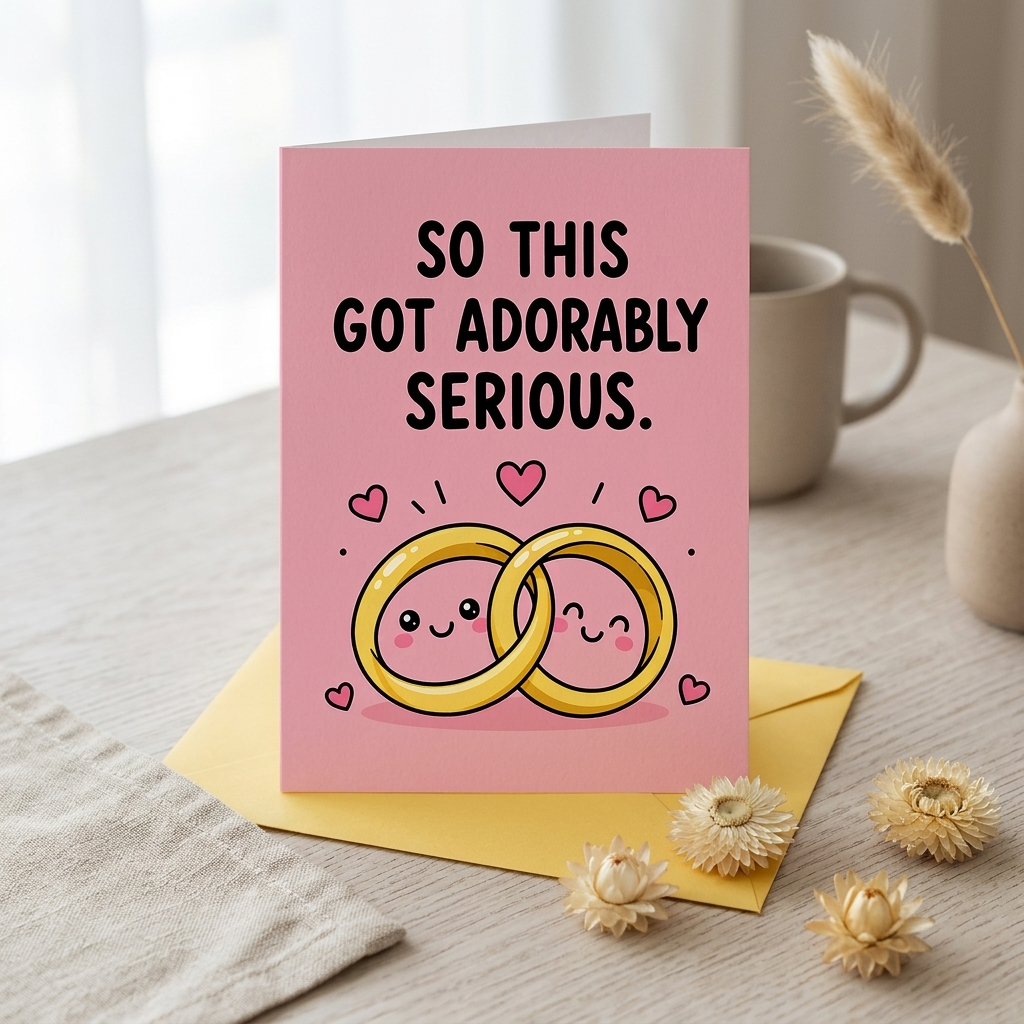 So This Got Adorably Serious Wedding Congratulations Card