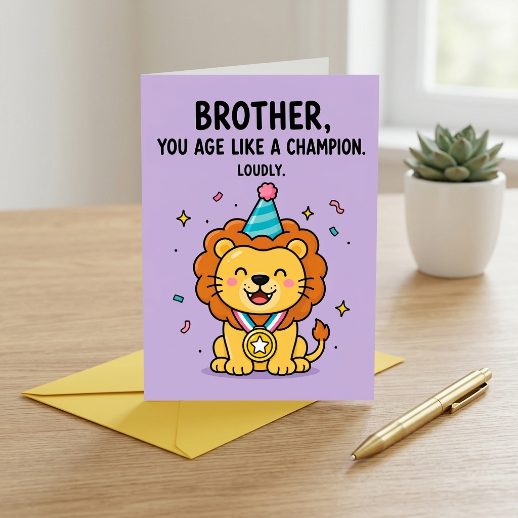 Brother You Age Like a Champion Birthday Card