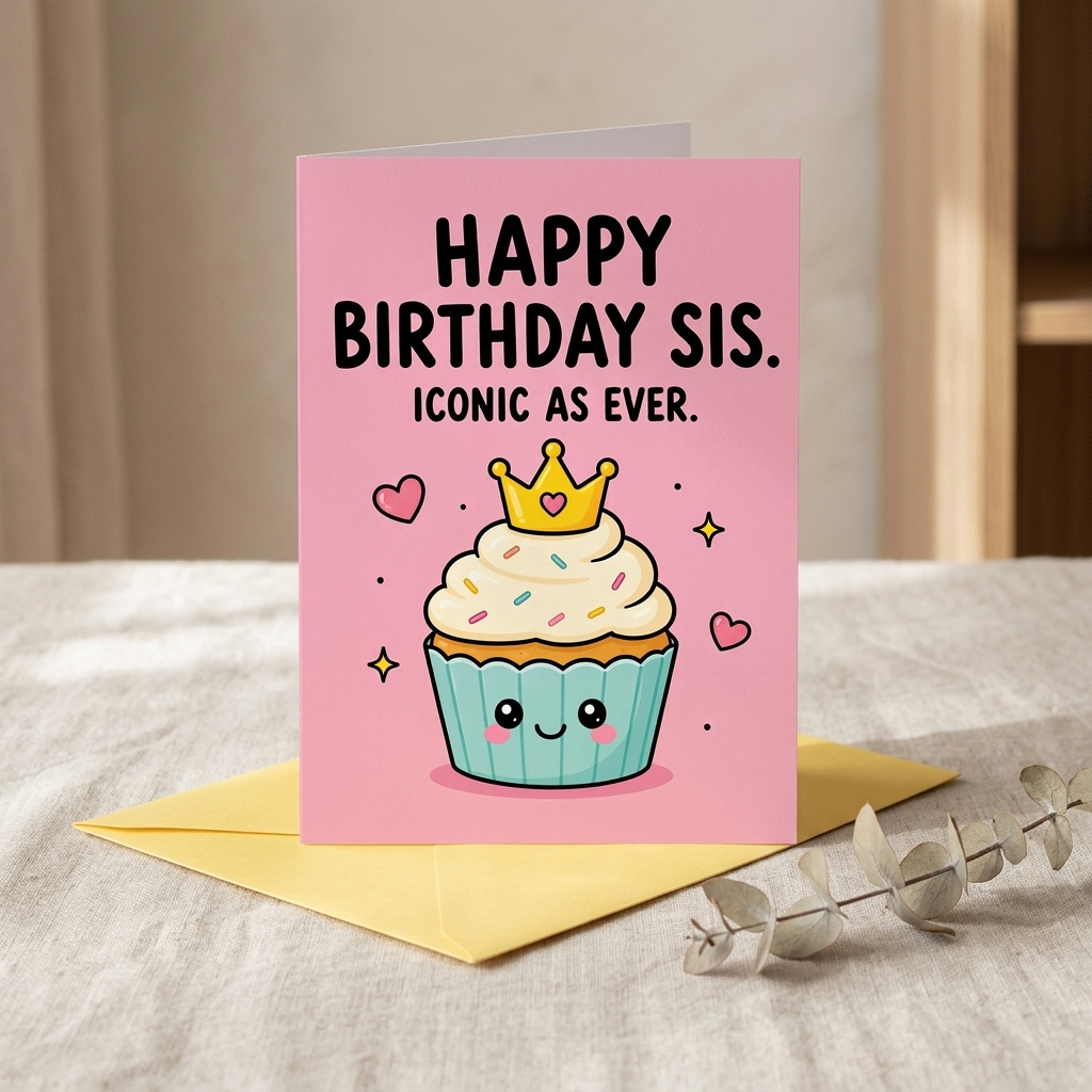 Sis Iconic As Ever Sister Birthday Card
