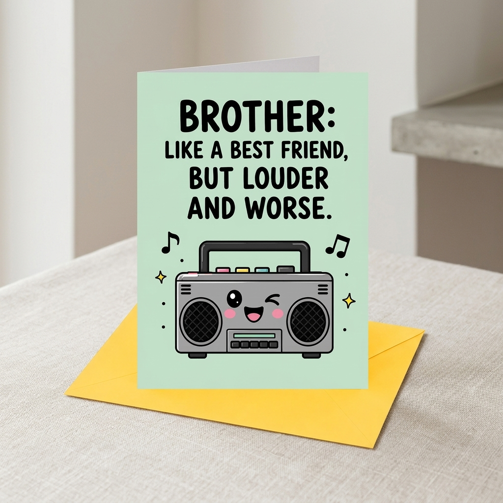 Brother Like a Best Friend But Louder Birthday Card