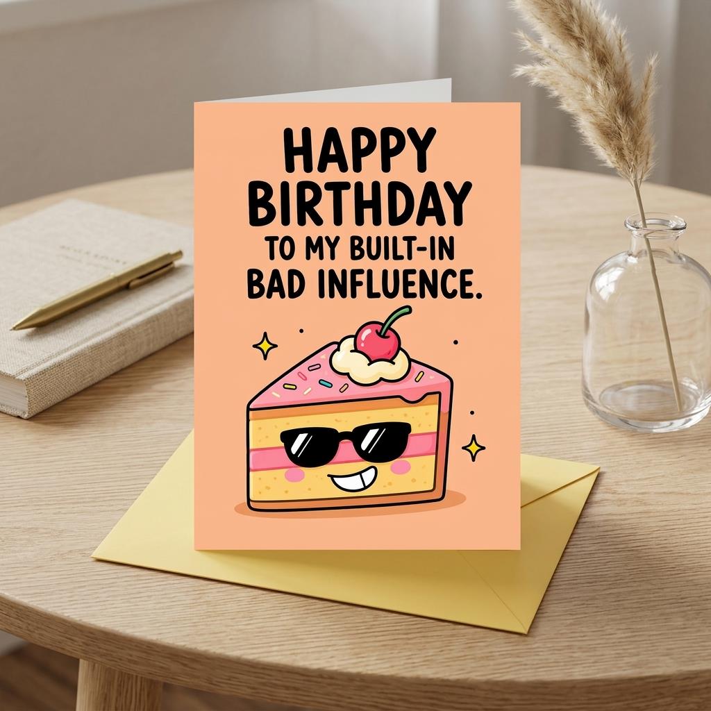 To My Built In Bad Influence Birthday Card