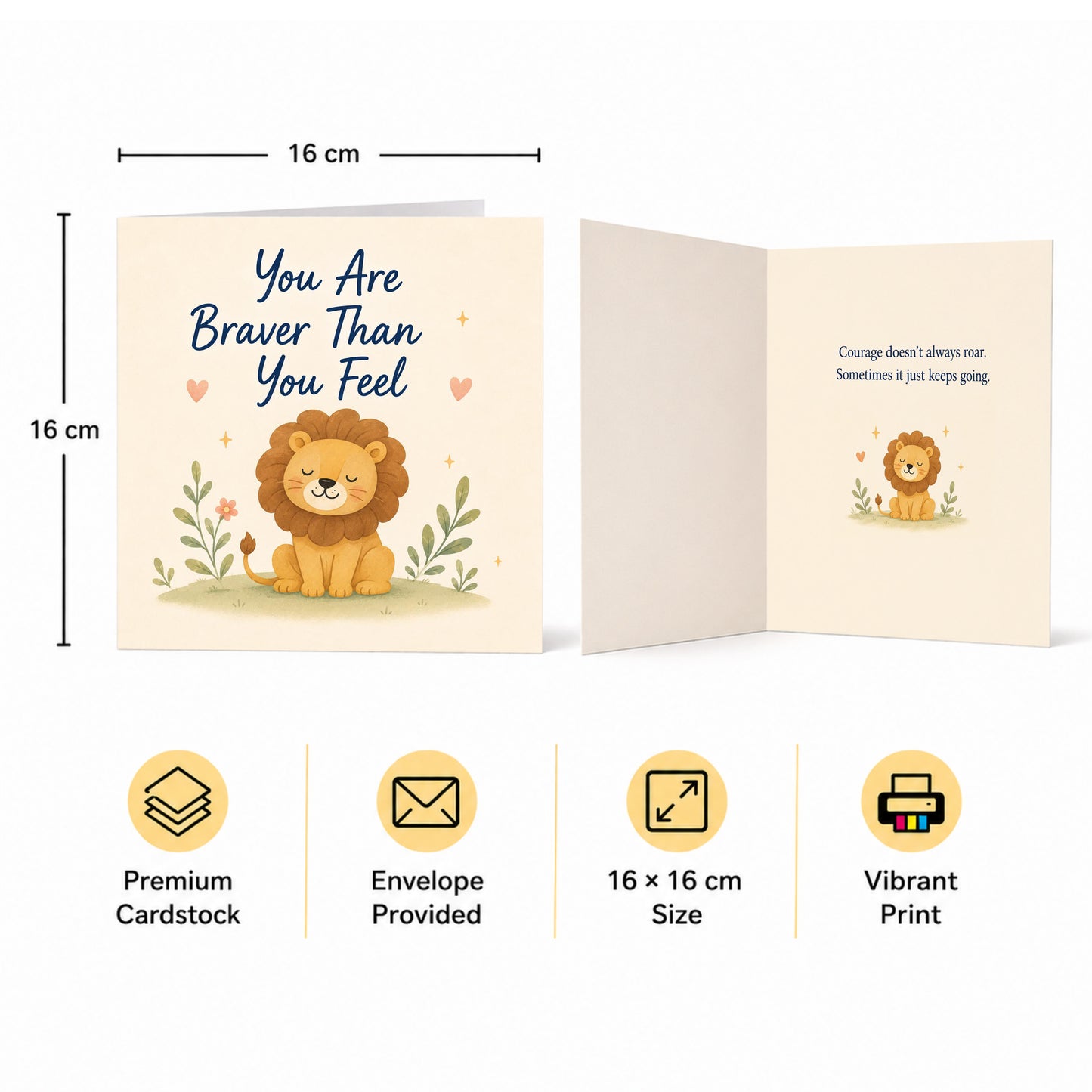 You Are Braver You Feel Encouragement Motivational Support Card