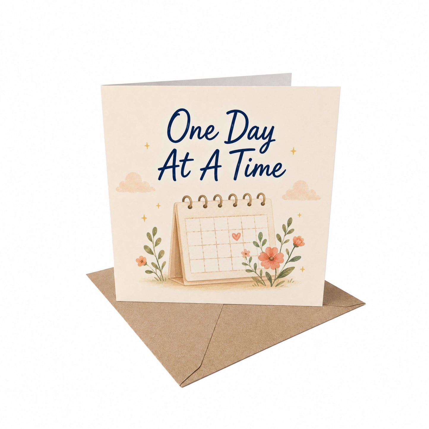One Day at a Time Encouragement Card Recovery, Sobriety, Anxiety, Hard Times Motivational 