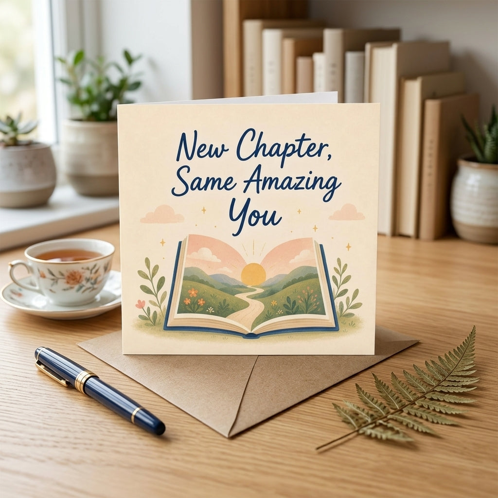 New Chapter Same Amazing You Encouragement Card New Beginnings Graduation