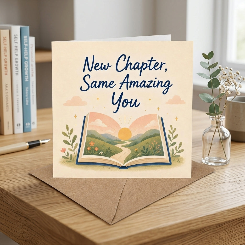 New Chapter Same Amazing You Encouragement Card New Beginnings Graduation