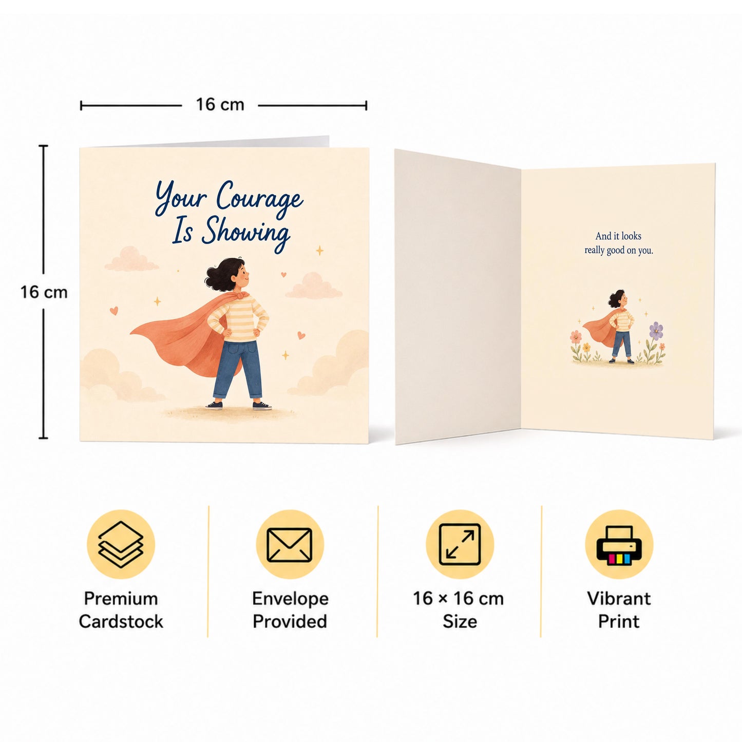 Your Courage is Showing Encouragement Card Bravery, Strength, Overcoming Fear