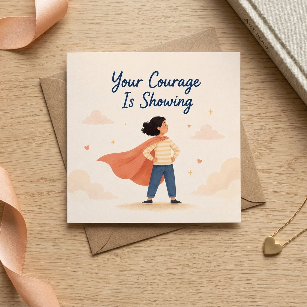 Your Courage is Showing Encouragement Card Bravery, Strength, Overcoming Fear