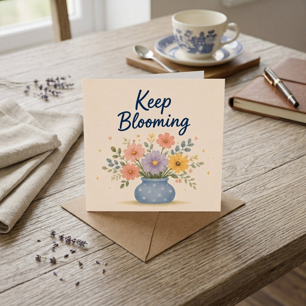Keep Blooming Encouragement Card Personal Growth