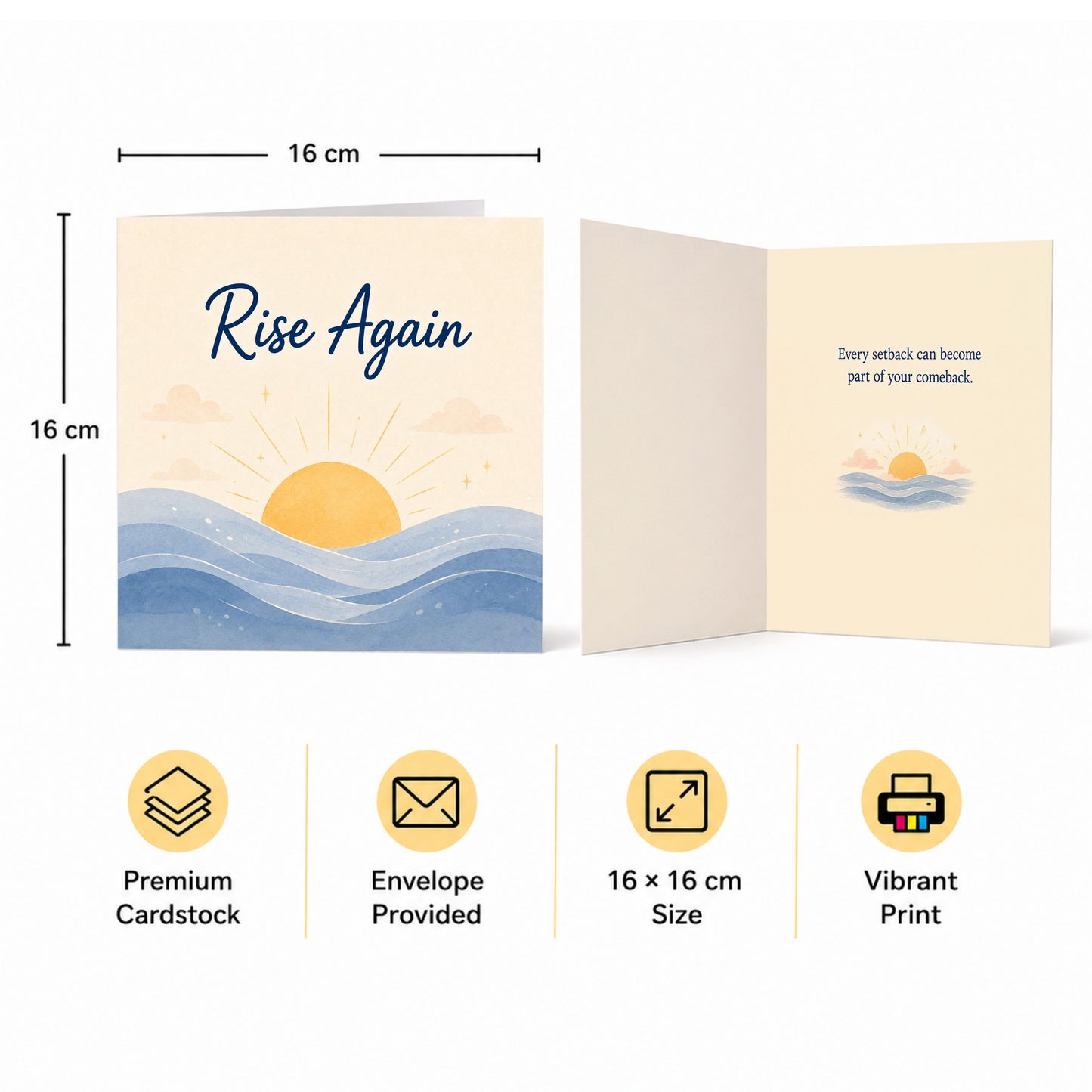 Rise Again Encouragement Card Comeback New Beginning