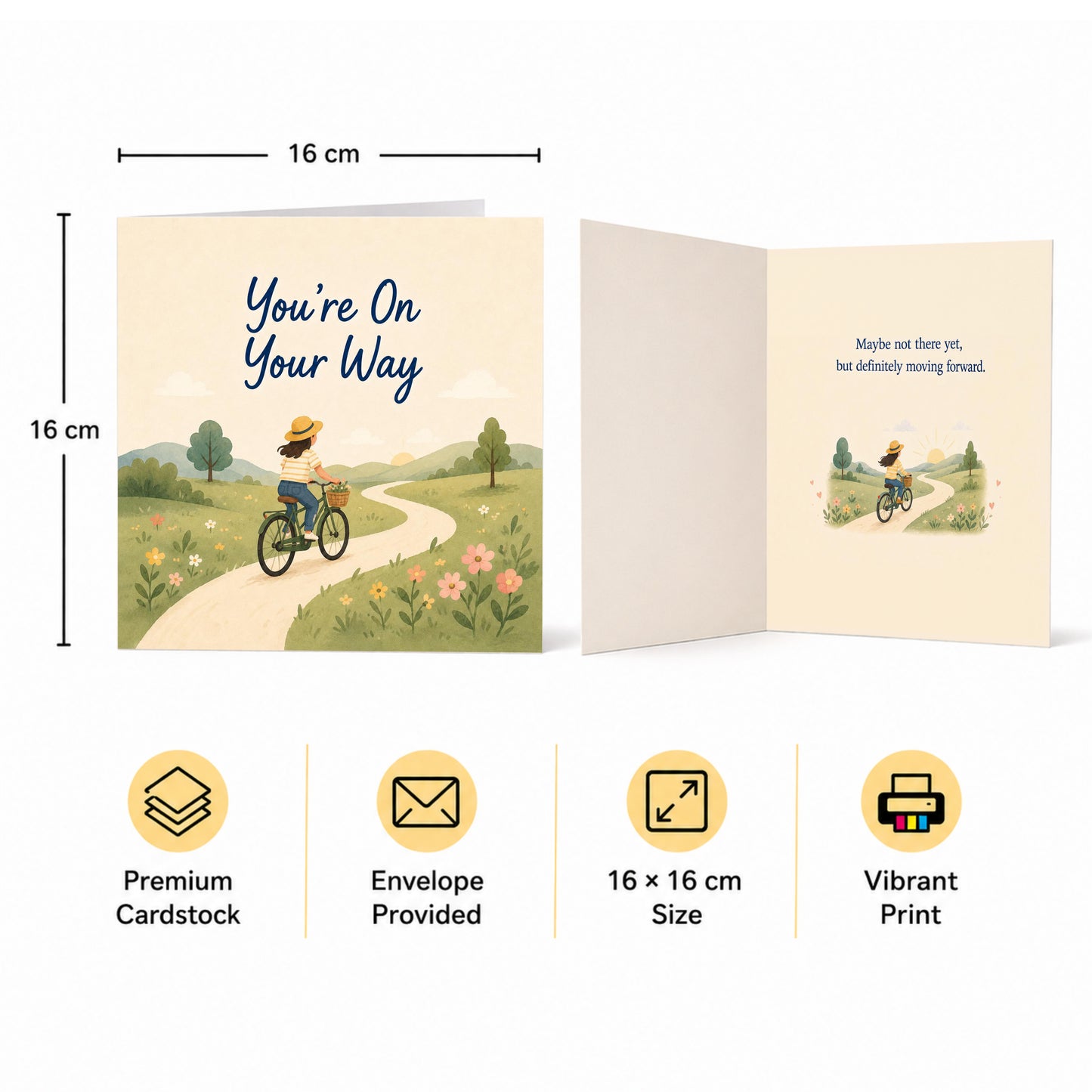 You're On Your Way Encouragement Card Progress, New Journey, Personal Growth