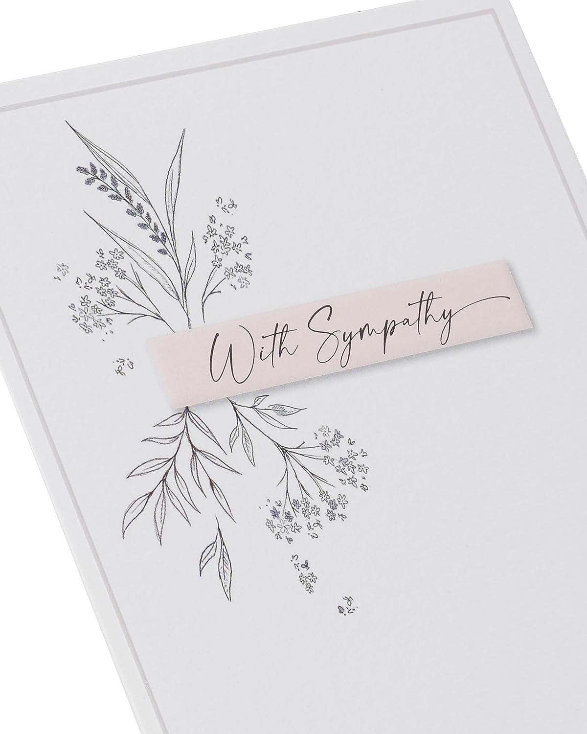 Floral Outline Design Sympathy Card