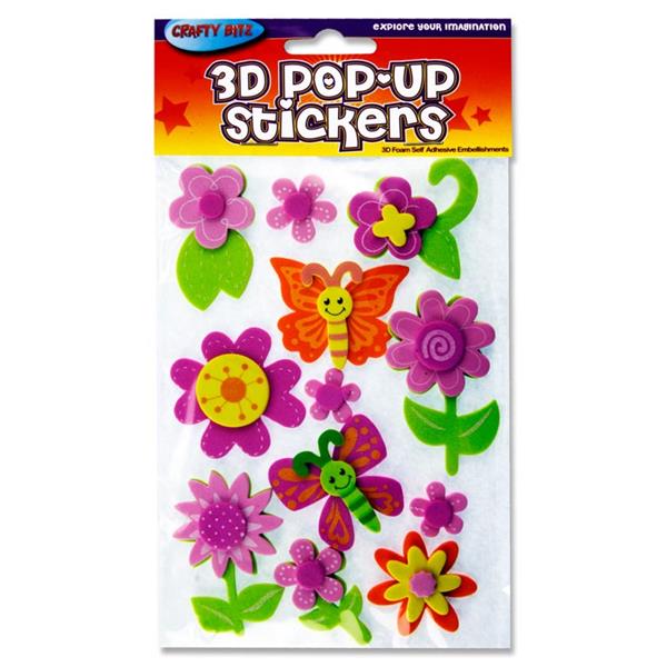 3D Pop Up Foam Flowers Stickers by Crafty Bitz