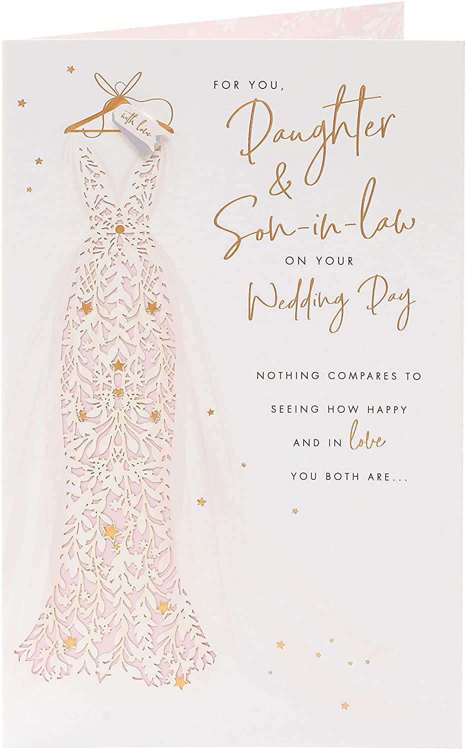 Wedding Day Congratulations Card for Daughter & Son in Law with Sentimental Message