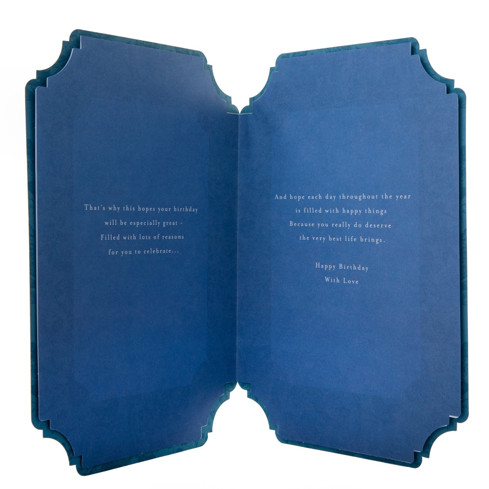 Blue Traditional Floral Design with Heartfelt Verse Son Birthday Card