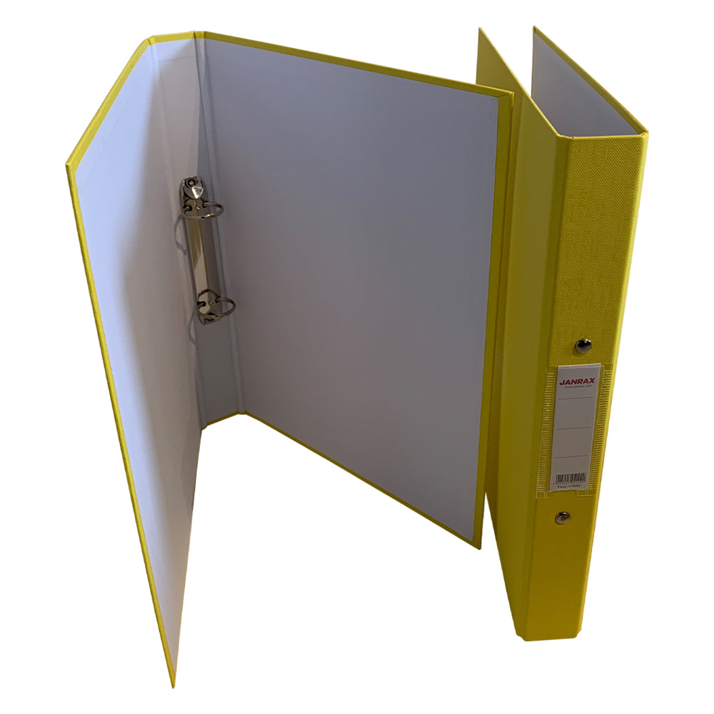 Pack of 3 A4 Yellow Paper Over Board Ring Binders by Janrax