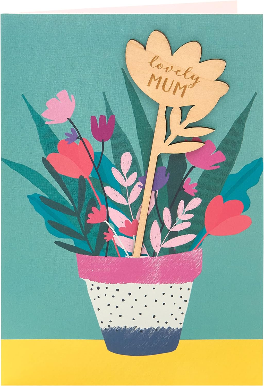 Lovely Mum Bright Potted Plant Design Mother's Day Card