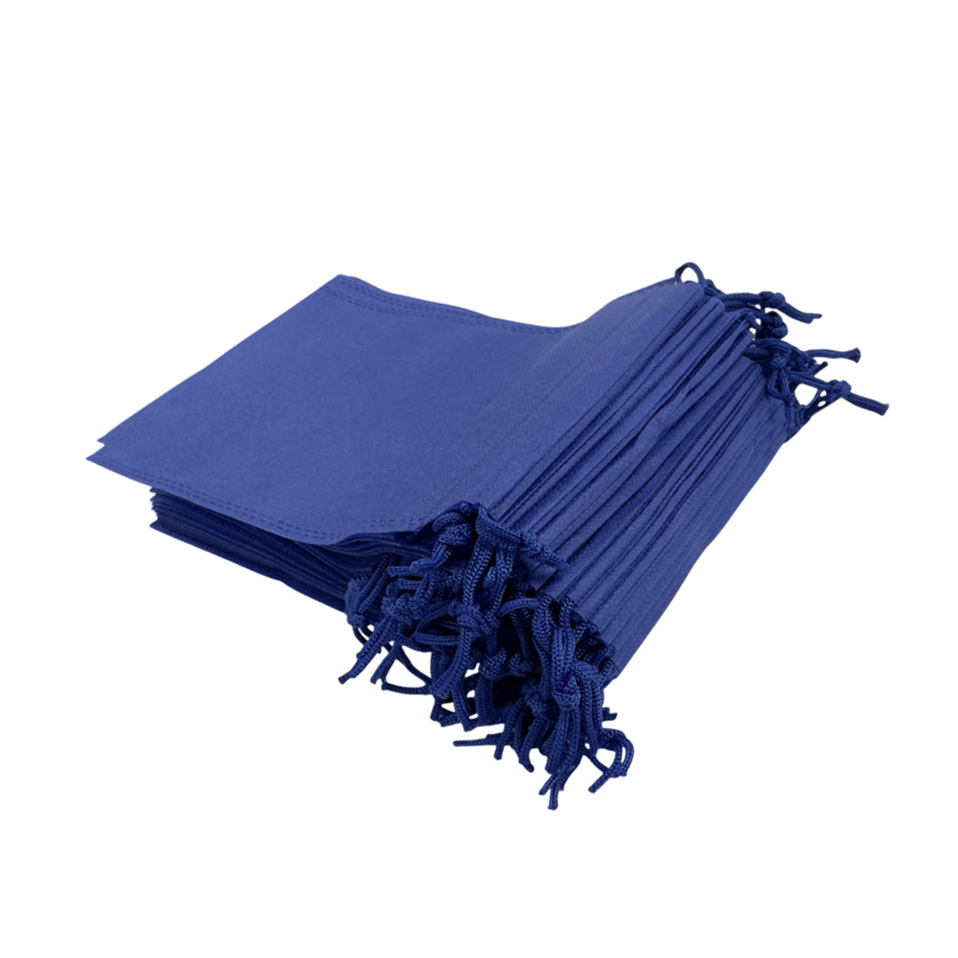Pack of 25 Blue Coloured 25x16cm Non-Woven Drawstring Bags