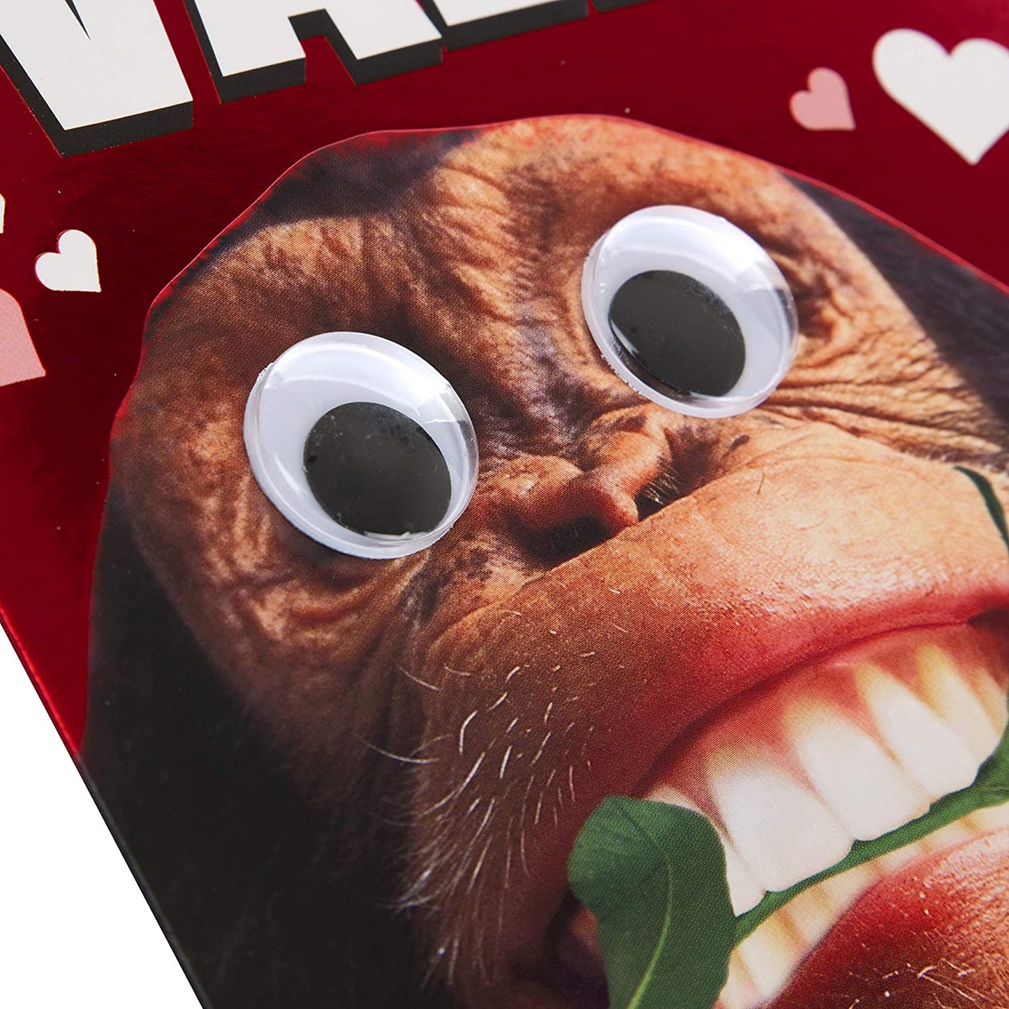Googly Eyed Chimp Design Valentine's Day Card 