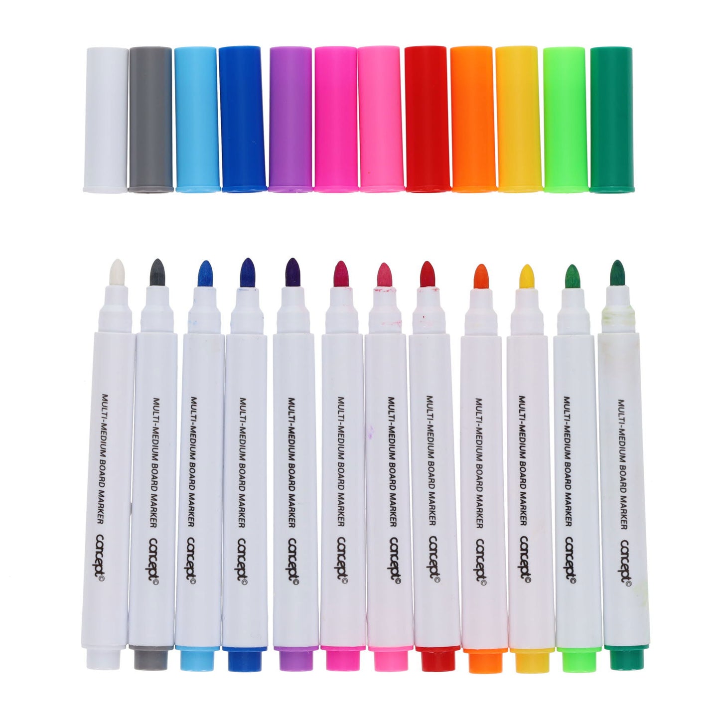 Pack of 12 Multi-Medium Board Markers by Concept