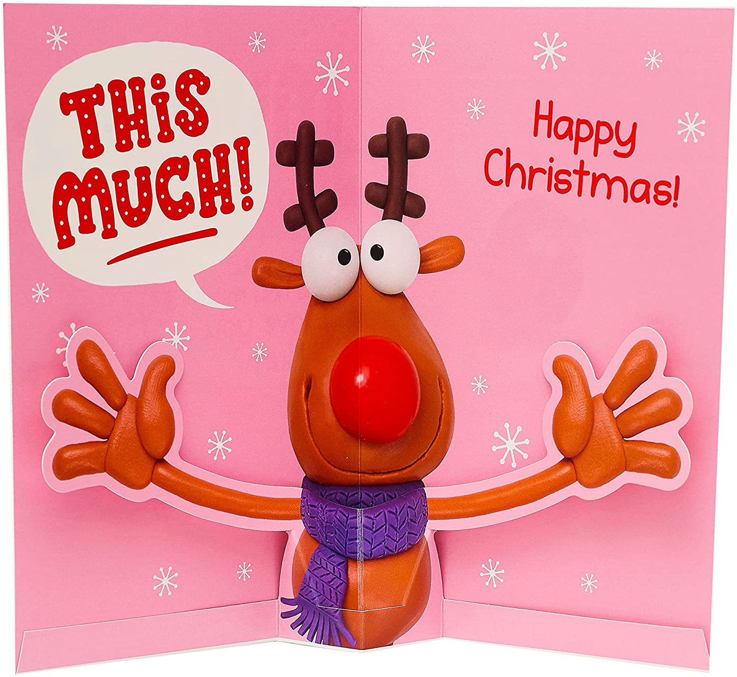 Mum I Love You This Much Pop Up Funny Christmas Card