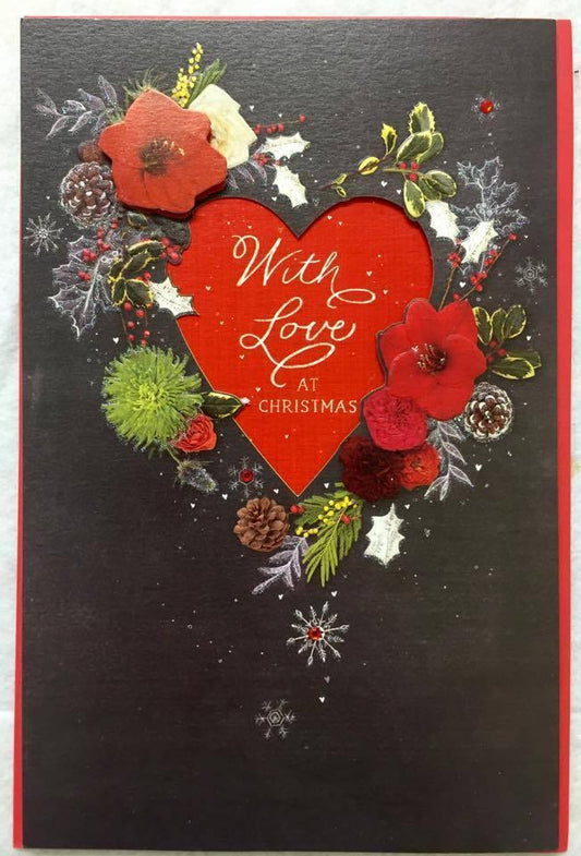 With Love At Christmas Die Cut Luxury Xmas Card Nice Message 