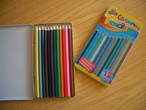 12 Full Size Colouring Pencils in Tin Box