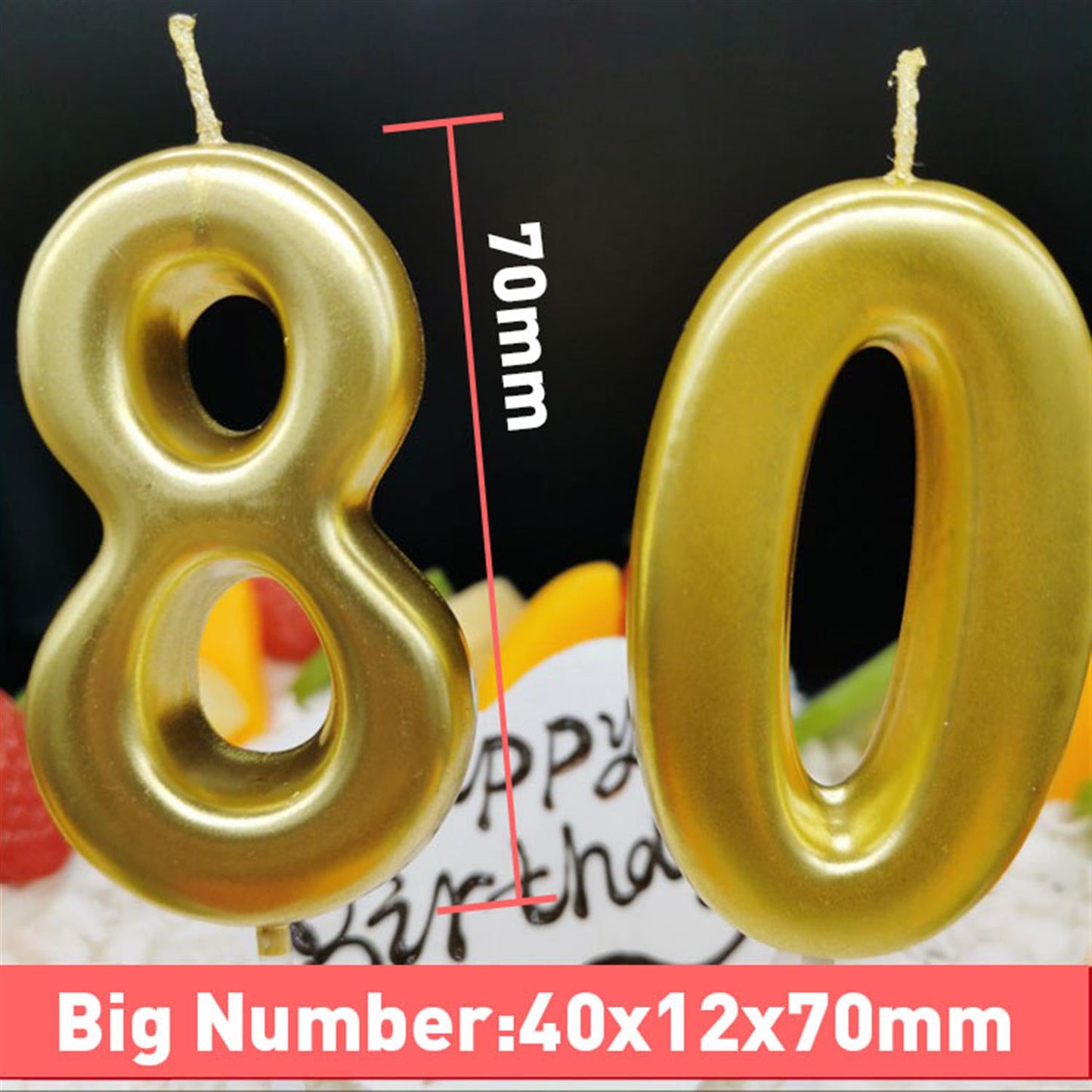1 Number Gold-Plated Candle For Birthday Party