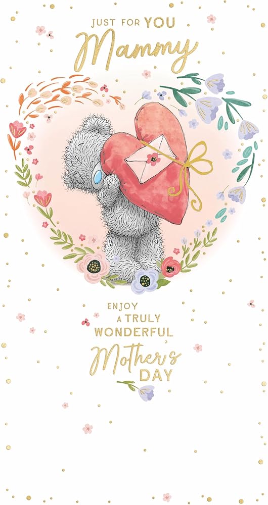 Bear With Heart Mammy Mother's Day Card