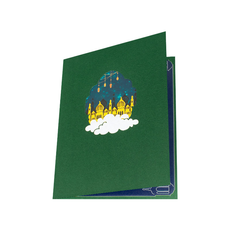 Peace and Joy Crescent Blessings Eid 3D Pop Up Greeting Card