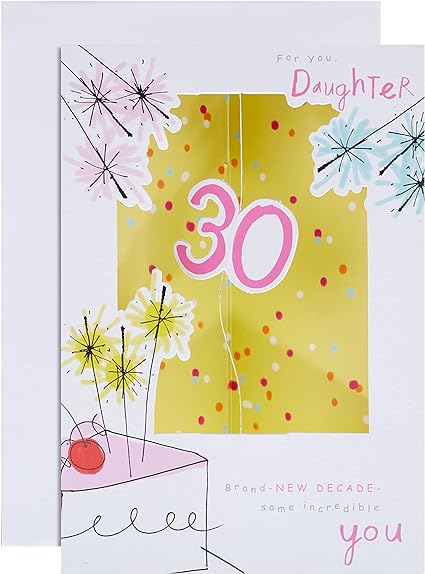 Contemporary 3D Design 30th Daughter Birthday Card