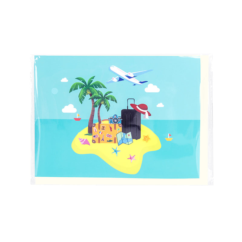 Vacation Mode Travel 3D Pop Up Greeting Card