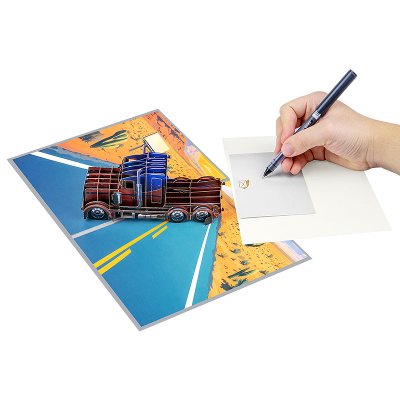 Highway Hero 3D Semi-Truck Pop Up Greeting Card