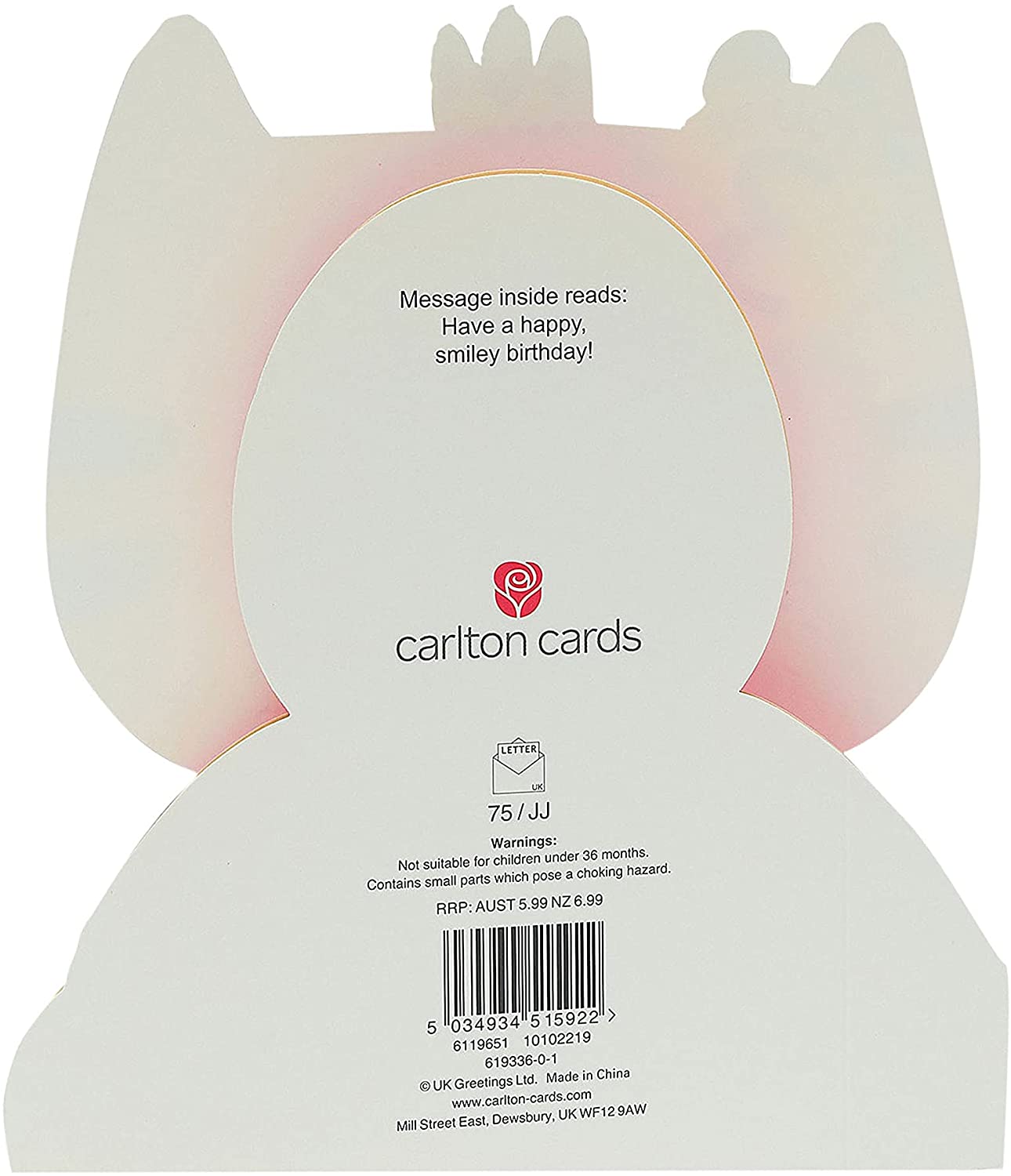 3 Year Old Cute Pink Kitten Card with Badge For Girl