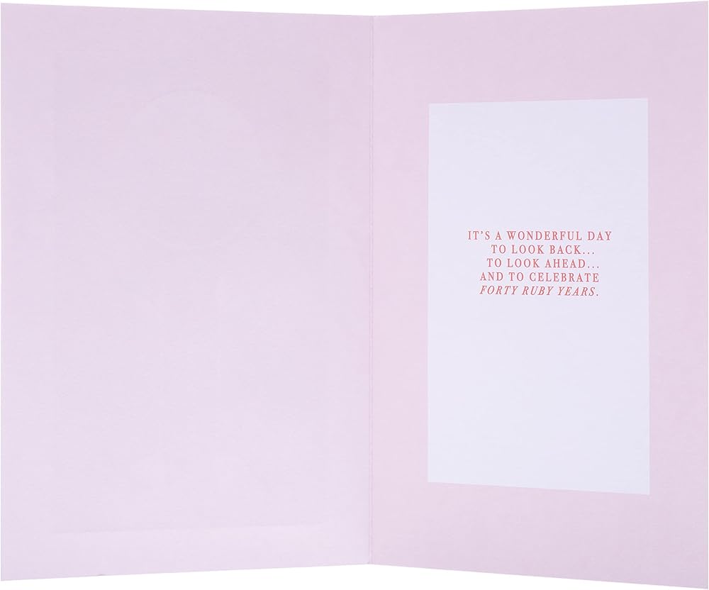 Classic Text Based Design 40 Years Ruby Anniversary Card