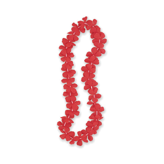 40" Red Flower Lei