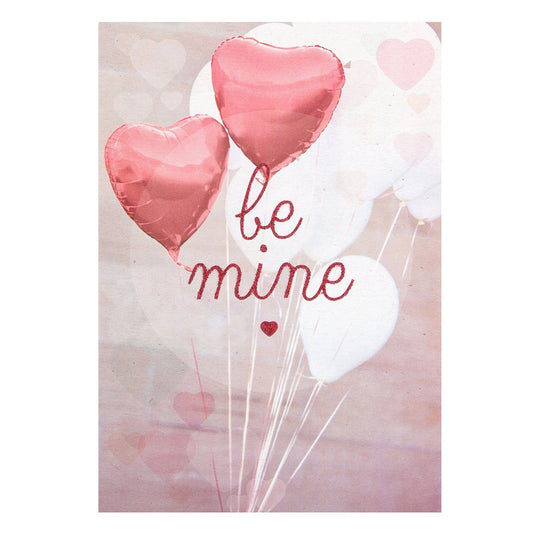 'Be Mine' Red Glitter Finished Valentine's Day Card