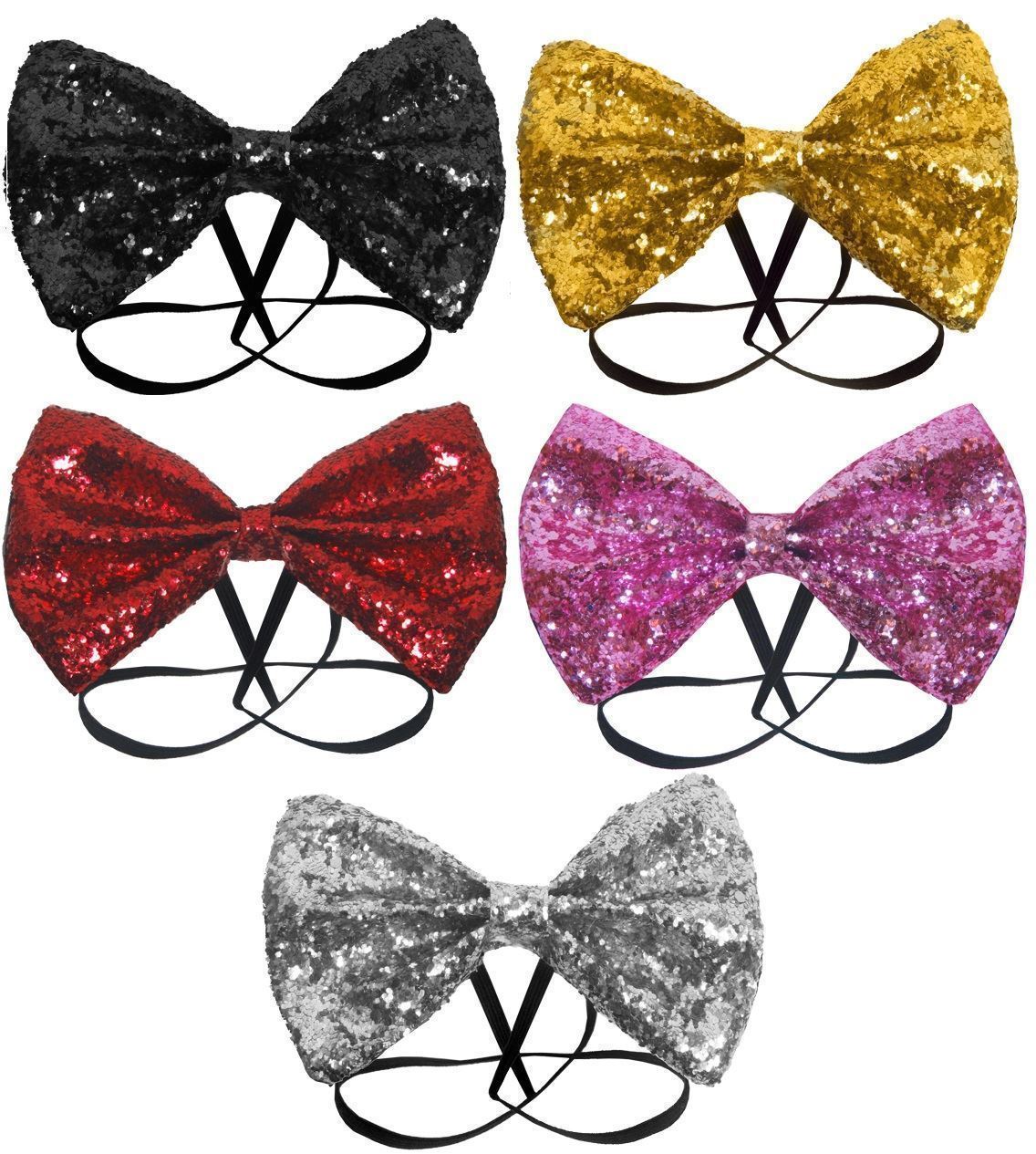 Bow Tie Glitter 12 x 7cm Black