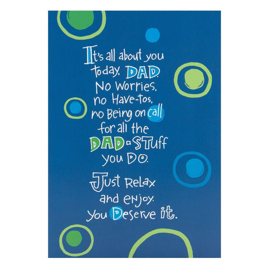 Dad Father's Day 'Today Is Your Day' Hallmark New Card Medium