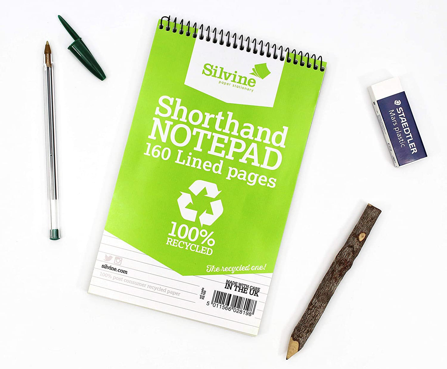 Silvine 160 Lined Pages 100% Recycled Shorthand Notebooks 