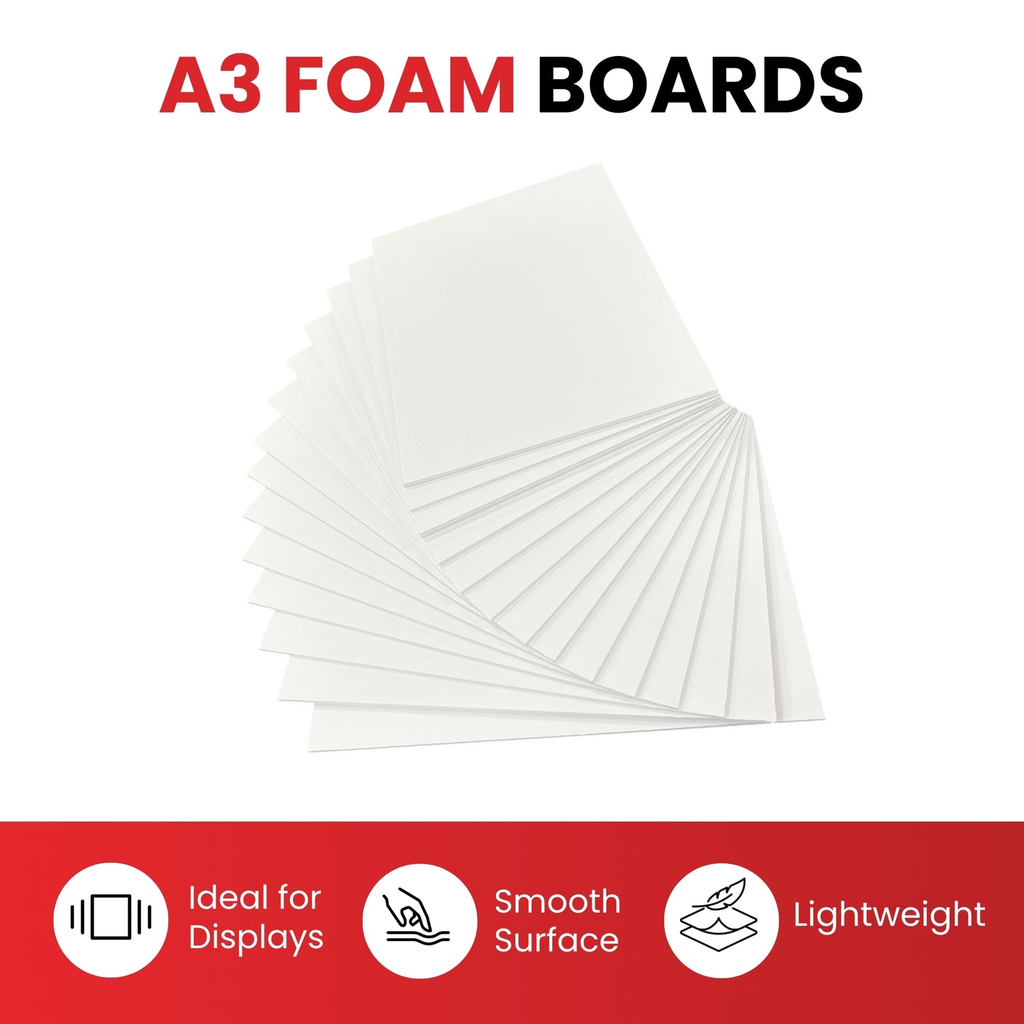 Pack of 10 A3 5mm White Foam Boards – 297 x 420mm