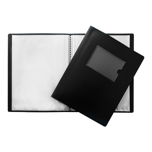 A5 Black Flexible Cover 20 Pocket Display Book