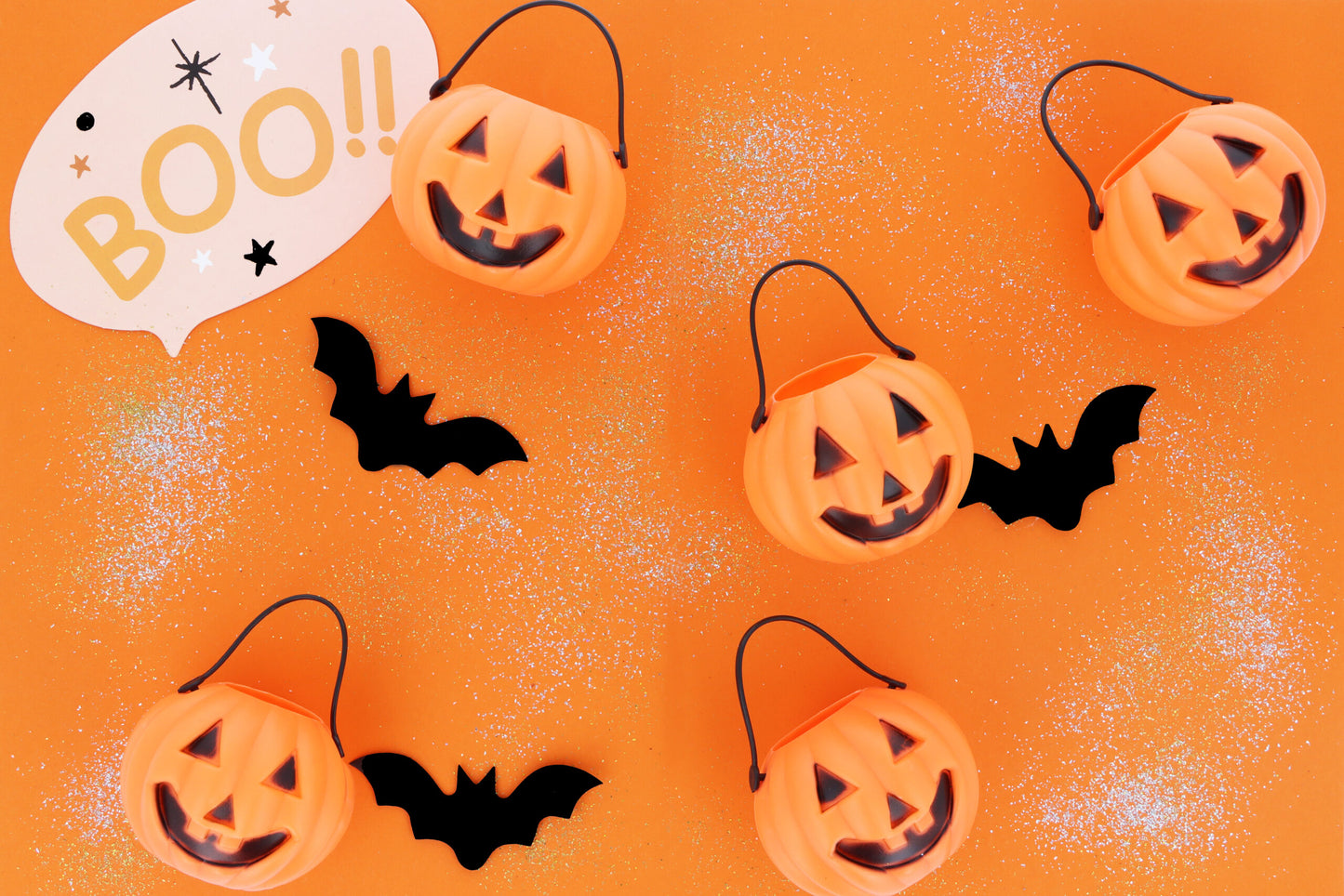 Pack of 12 Halloween Pumpkin Treat Buckets 6.5cm x 5.5cm