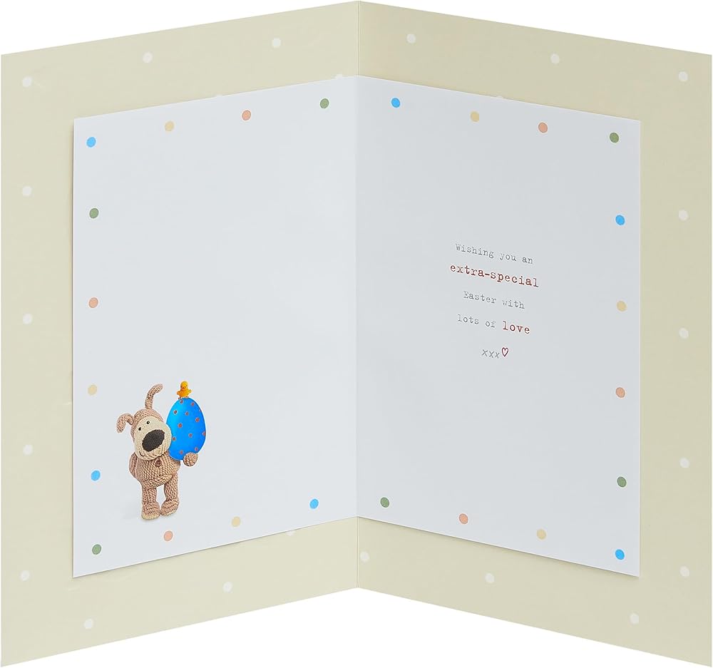 Boofle In Heart Holding Egg Husband Easter Card